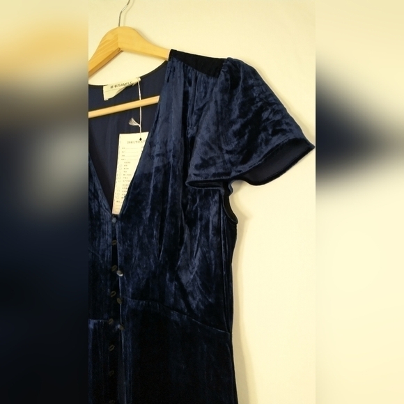 90"s Huzhou Blue Velvet Japanese Maxi Dress Fairycore Grunge 90s Y2K Medium - Picture 6 of 14